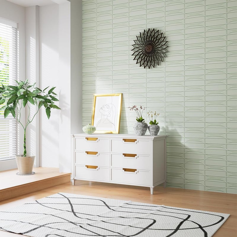Bumoo Peel and Stick Backsplash Tiles 12''x12'' Light Green Wall Tile Heat Resistant 10-Sheet Waterproof Vinyl Self Adhesive Glossy Boho Sticker for Kitchen Ceramic Bathroom Living Room - Image 3
